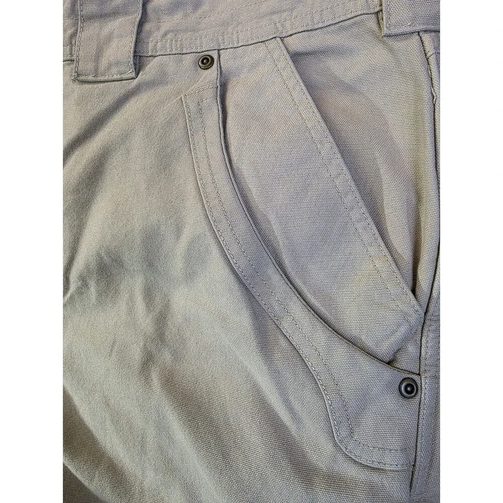 Cabelas Hiking Pants Mens 40X30 Spell Out Logo Cargo Beige Lycra T400 Work Camp